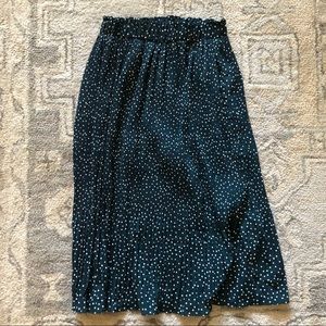 Princess Polly Green Polka Dot Crinkle Pleated Full Skirt